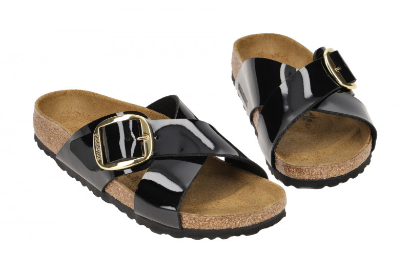 Birkenstock Siena Big Buckle Pantolette schwarz Lack 1021296