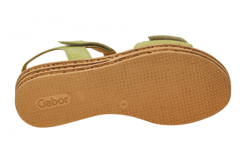 Gabor Fashion Plateau Sandalen grün limette Samt 44.553.11