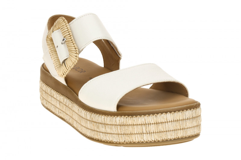 Gabor Plateau Sandale weiß Bast 84.562.20
