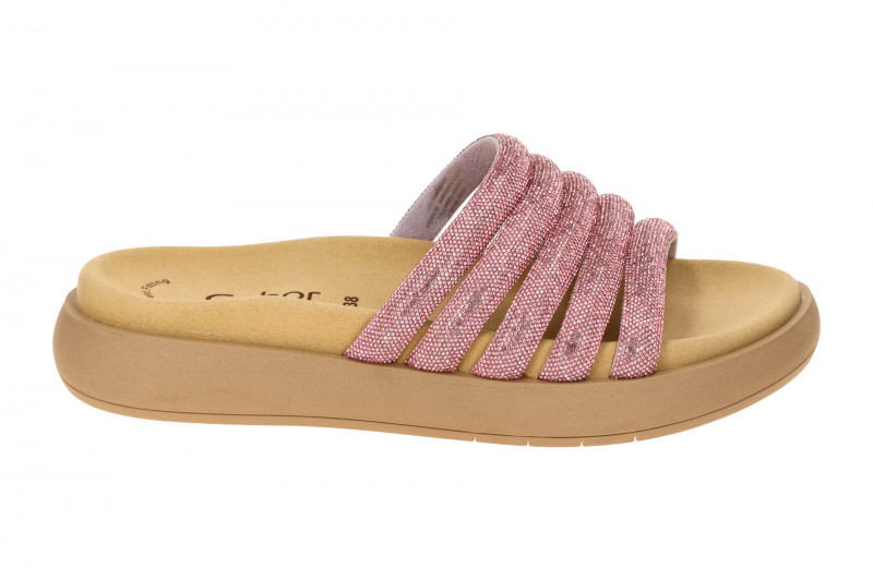 Gabor Plateau Pantolette rosa Strass 63.752.80