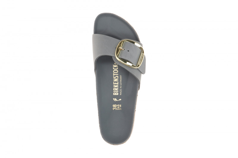 Birkenstock Madrid Big Buckle Pantolette grau blau SCHMAL