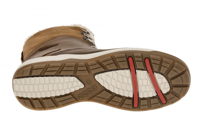 Ecco Trace Stiefel Winter Schnür Boots braun camel Warmfutter