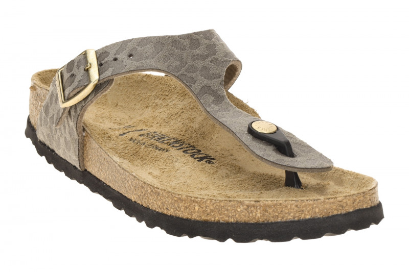 Birkenstock Gizeh Pantolette taupe grau Leo SCHMAL 1032054
