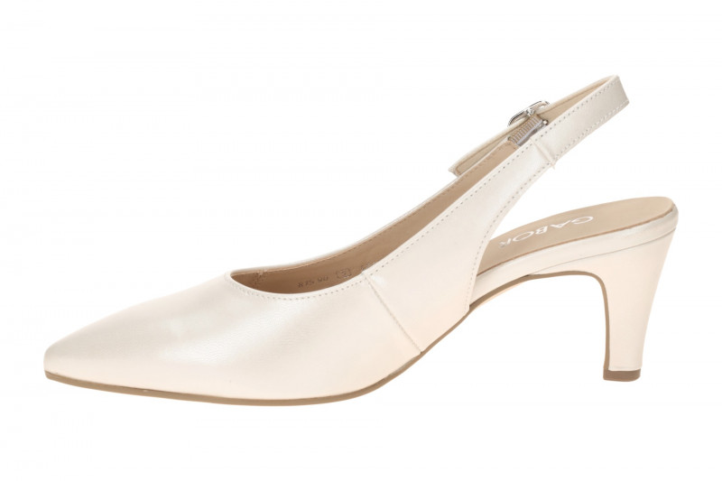 Gabor Sling Pumps weiß offwhite Seidenmatt 81.590.61