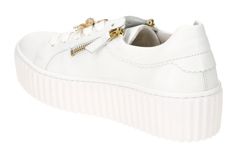 Gabor Schuhe weiß Plateau Sneakers Schmuck Biene 63.201.21