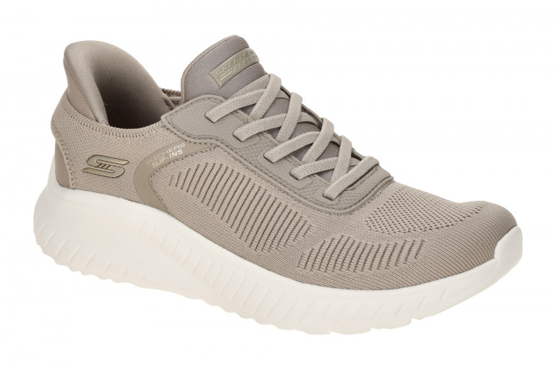 Skechers Bobs Squad Chaos Schuhe grau taupe SLIP-INS 117497