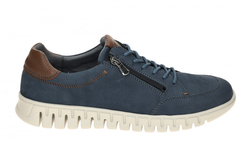 Waldläufer Baldo Schuhe Sneaker blau braun H-Weite Nubuck 907005