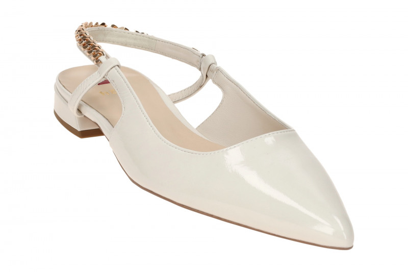 Högl Jessica Sling Pumps weiß glänzend Schmuck-Kette 1916