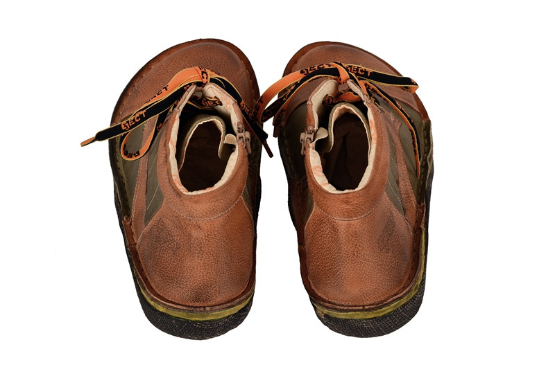 Eject Fixe Schuhe in orange grün E-15034 Boots