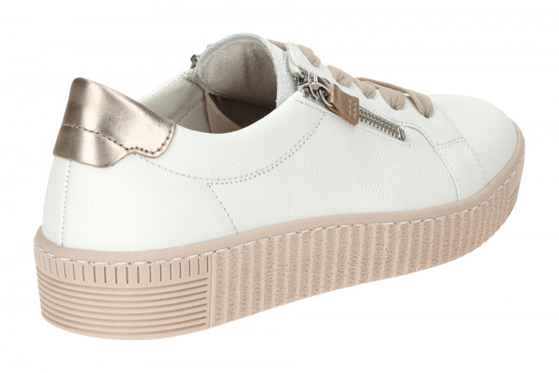 Gabor Schuhe weiß antikrosa Damen Sneakers 63.334.22