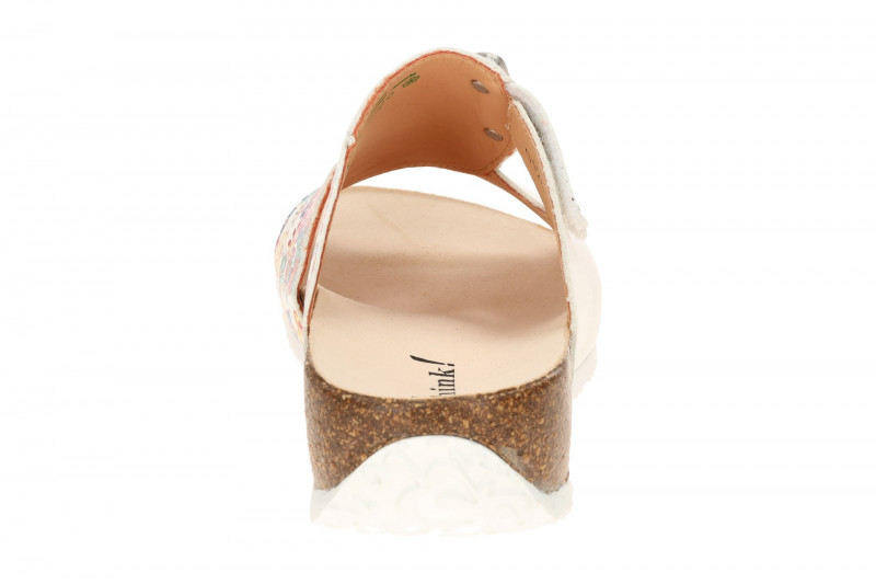 Think Mizzi Pantoletten weiß bunte Blüten 124