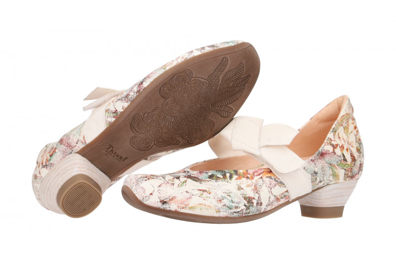 Think Aida Riemchen Pumps weiß effekt tahiti