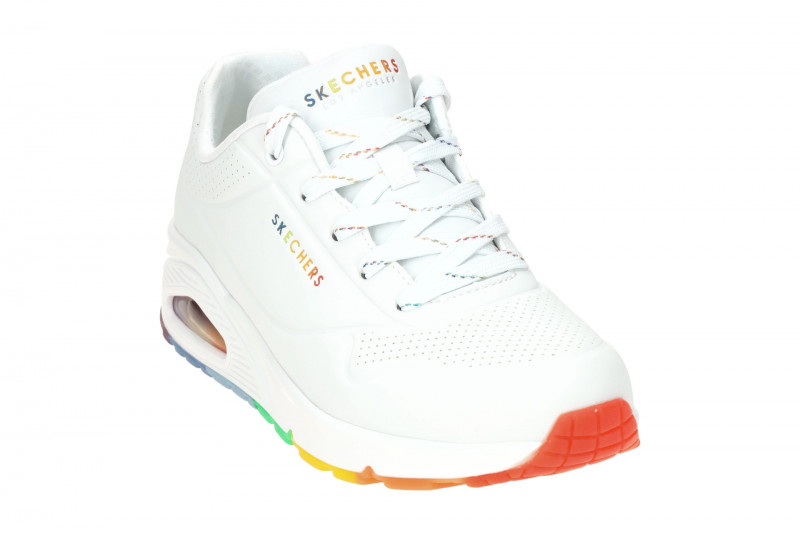 Skechers Uno Schuhe weiß Regenbogen Vegan 155133