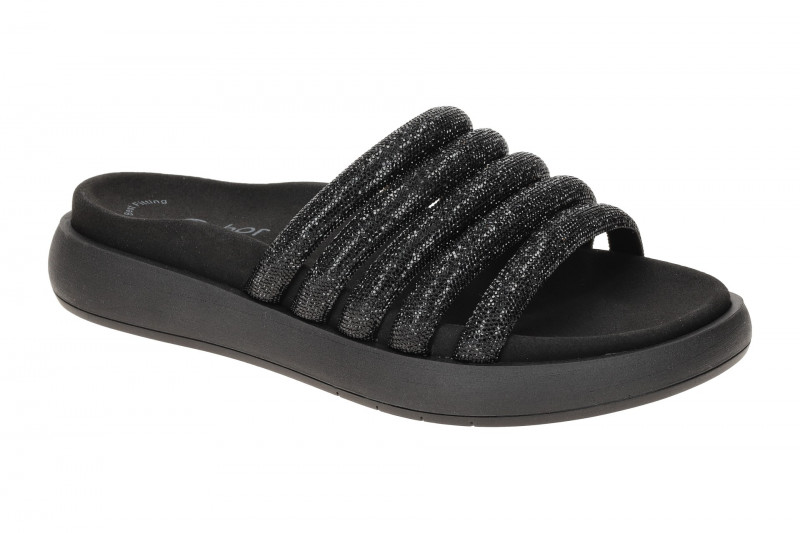 Gabor Plateau Pantolette schwarz Strass 83.752.87