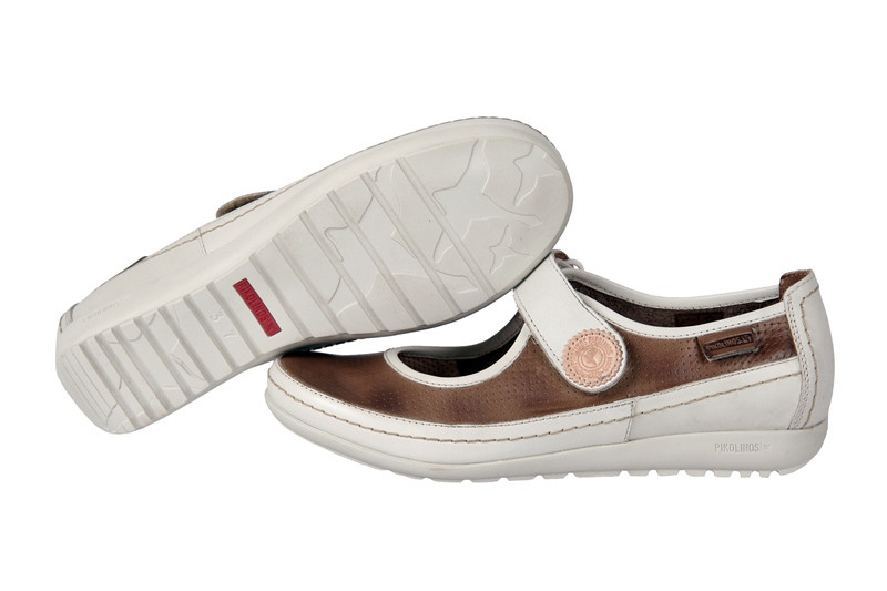 Pikolinos Lisboa Schuhe braun weiß Slipper 767-848LA