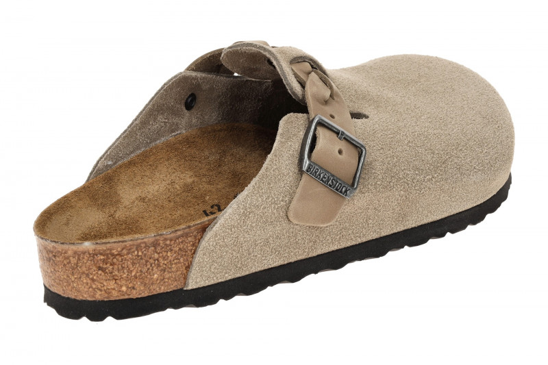 Birkenstock Boston Braided Clogs Pantolette taupe grau Normal-Weit 1026667
