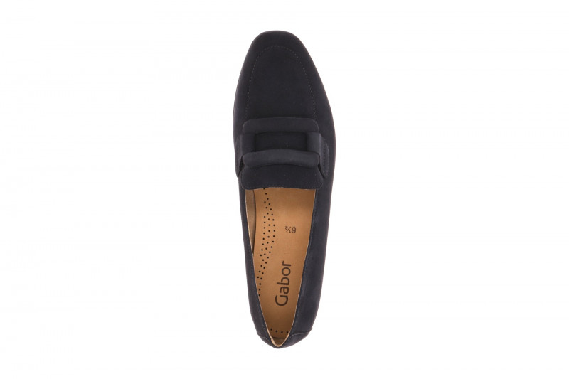 Gabor Schuhe Slipper blau Loafer Velour 75.273.16