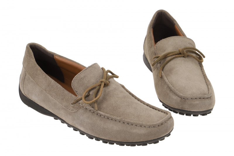 Geox Snake Mokassin Schuhe dunkel-grau Schleife U3507D