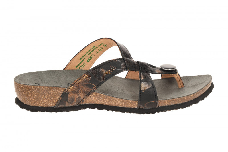 Think Julia Pantolette Zehentrenner schwarz metallic Druck 1315