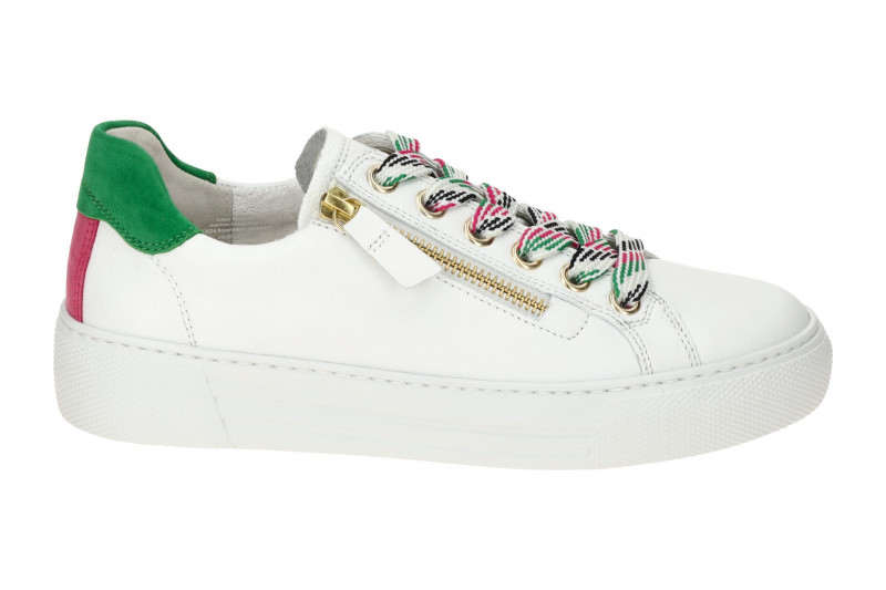 Gabor comfort Sneaker Schuhe weiß grün pink 66.465.53