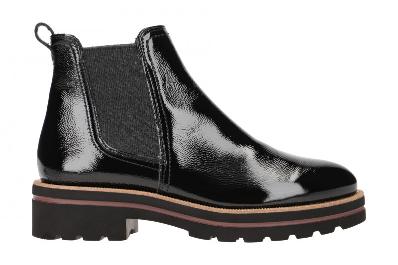 Paul Green Chelsea-Stiefelette schwarz grau Lack 9654