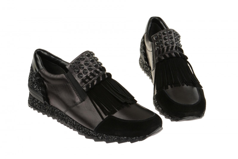 K+S Runner Slipper Schuhe schwarz Glitter