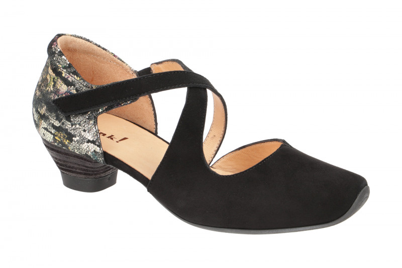 Think Aida Riemchen Pumps schwarz gold