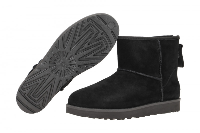 UGG Classic Mini Logo Zip Stiefel schwarz 1122671