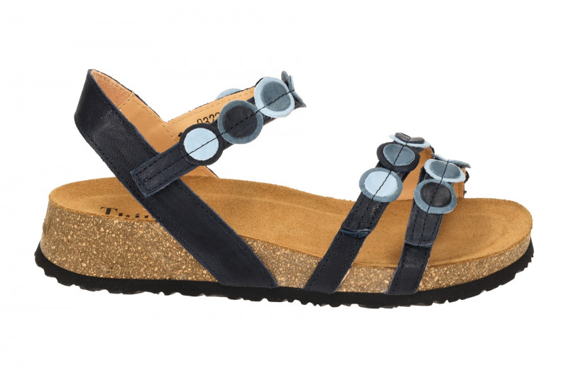 Think Koak Sandale blau Leder Punkte 322