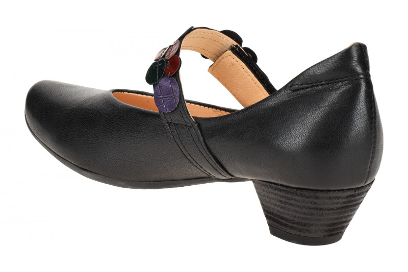 Think Aida Riemchen Pumps schwarz Lack-Punkte