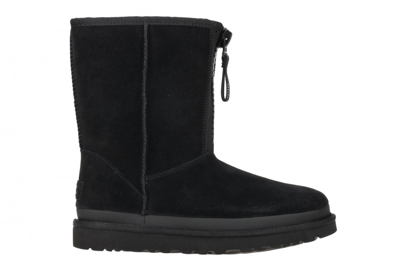 UGG CLASSIC SHORT ZIPPER TAPE LOGO Stiefel schwarz 1144035