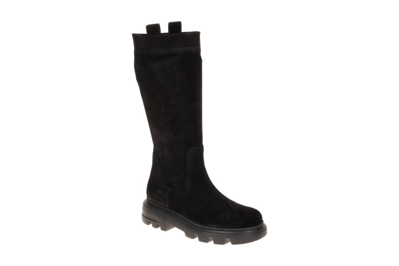 Paul Green Stiefel schwarz Langschaft Velour 8296