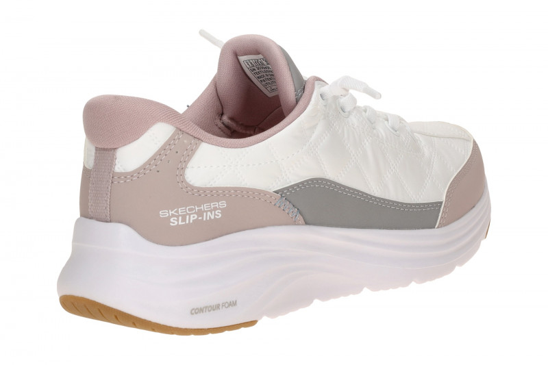 Skechers Contour Foam Schuhe weiß rosa Kinder Slip-Ins Sneaker