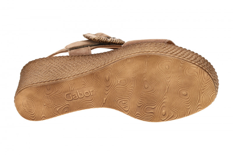 Gabor Wedges Keil Sandale braun Velour 84.771.14