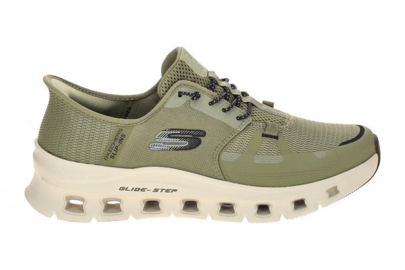 Skechers Glide Step Schuhe grün olive SLIP-INS 232930