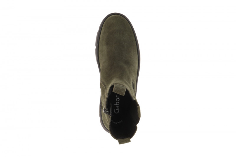 Gabor Stiefelette olive grün Chunky Boots Velour 53.743.11