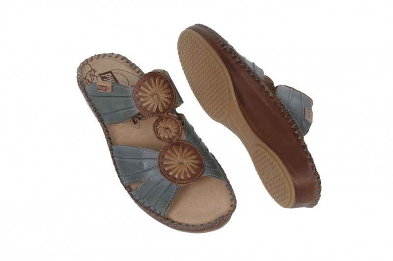 Pikolinos Vallerta Pantolette blau braun 655-9468