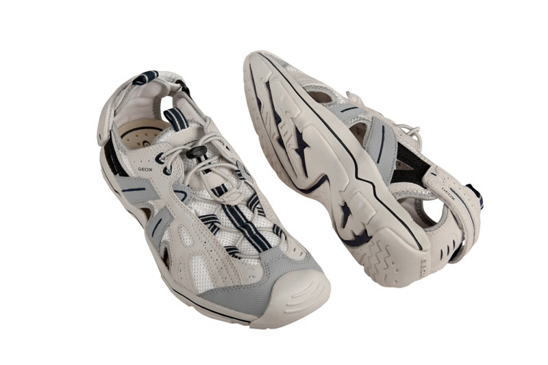 Geox Tech Schuhe weiß blau Herren Slipper