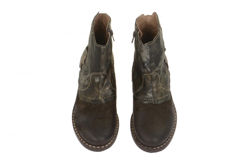 Charme Stiefelette braun kombi Wildleder 0840