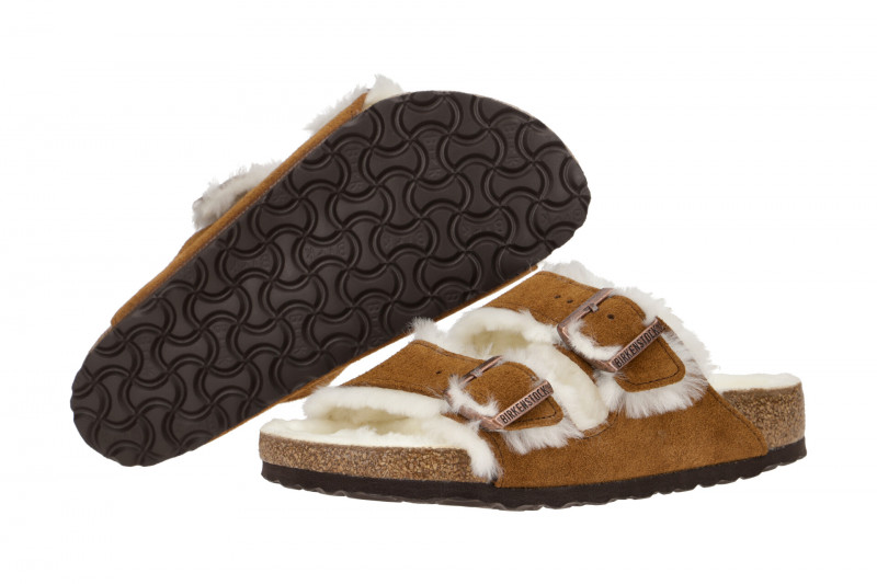 Birkenstock Arizona Shearling Pantolette braun Lammfell 1001128