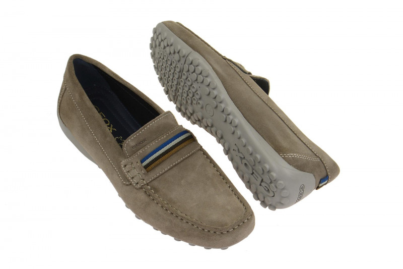 Geox Snake Mokassin Schuhe grau taupe U7207F