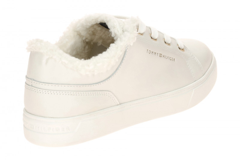 Tommy Hilfiger Damen Schuhe Casual Cup Sneakers weiß Fell