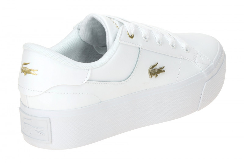 Lacoste Ziane Plateau Sneakers Schuhe weiß gold Damen 0005