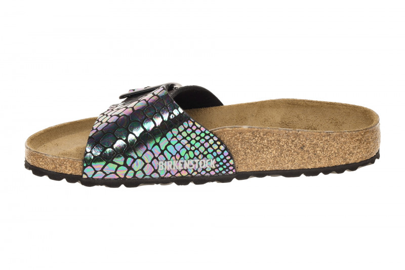 Birkenstock Catalina Cushion Buckle Pantolette schwarz bunt SCHMAL 1030889