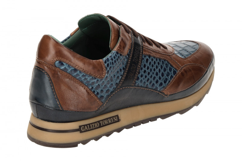 Galizio Torresi Schuhe blau braun Kroko 415128B