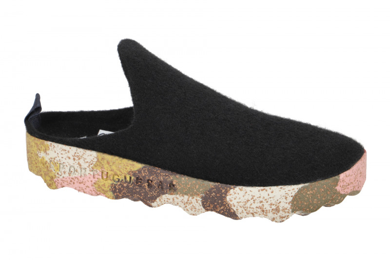 Asportuguesas Come Pantoletten Damen schwarz Mono Felt