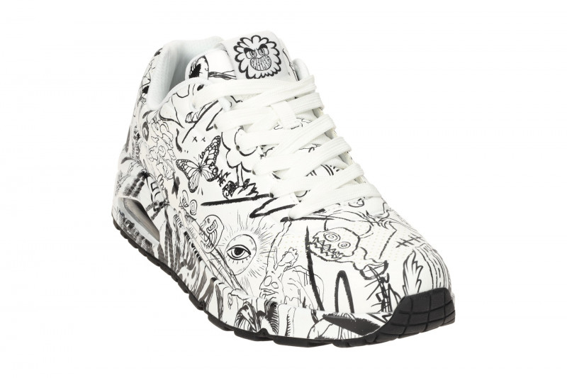 Skechers Uno Schuhe weiß schwarz Vexx Doodle 183501