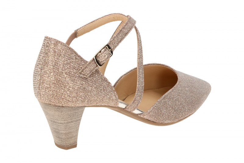 Gabor Riemchen Pumps rosa Glitzer Effekt 01.363.64