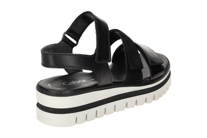 Gabor Plateau Sandalen schwarz Leder Mix 64.620.37