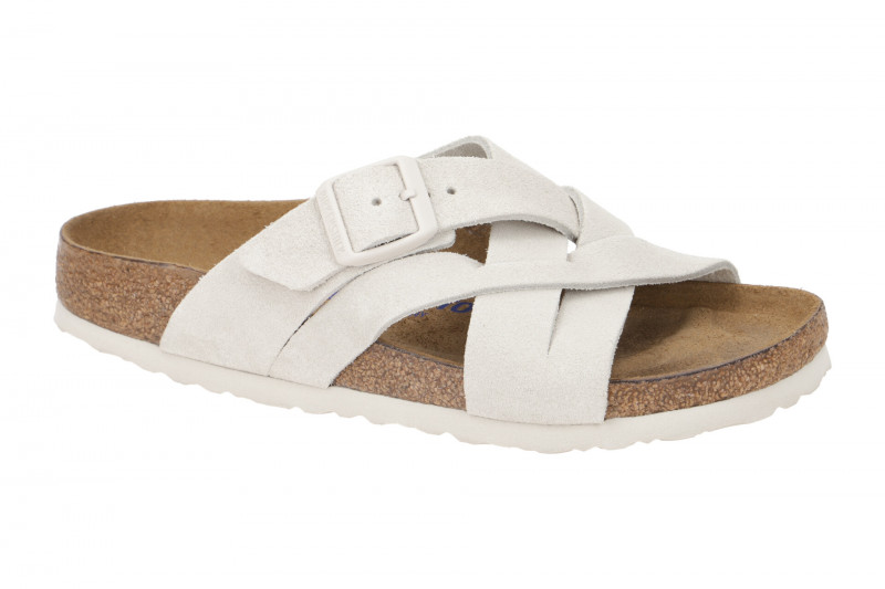 Birkenstock Lugano Pantolette antique weiß Schmal 1024560